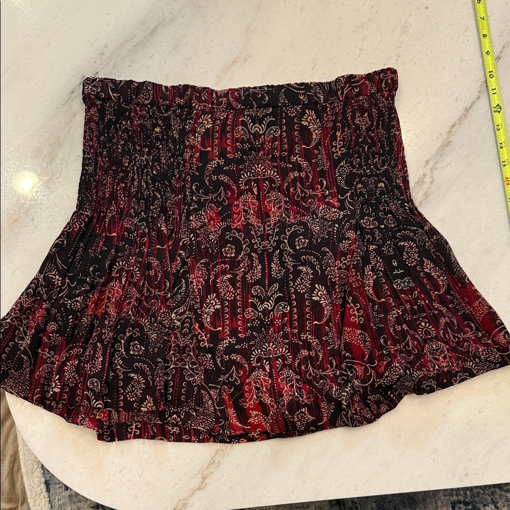 IRO Black and Red Floral Mini Skirt